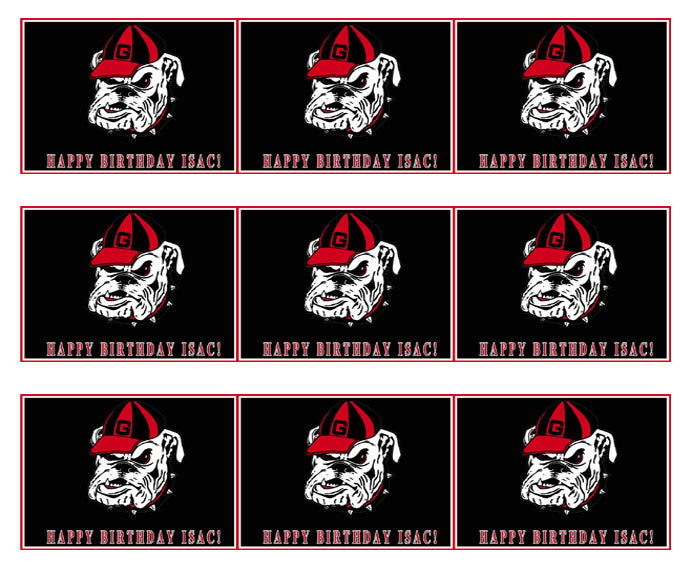 Georgia Bulldogs - Edible Cake Topper OR Cupcake Topper, Decor