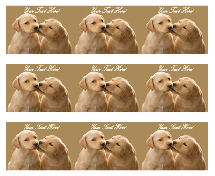 Puppy Kiss - Edible Cake Topper, Cupcake Toppers, Strips