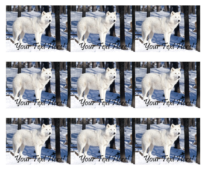 White wolf - Edible Cake Topper, Cupcake Toppers, Strips
