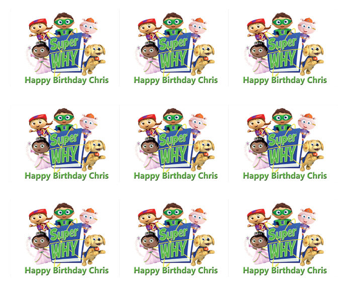 SUPER WHY (Nr4) - Edible Cake Topper OR Cupcake Topper, Decor