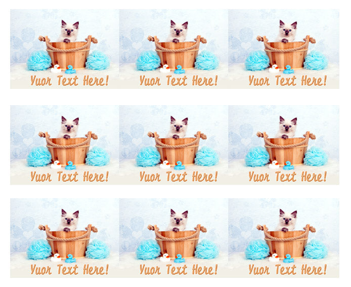 Cute rag doll kitten cat - Edible Cake Topper, Cupcake Toppers, Strips