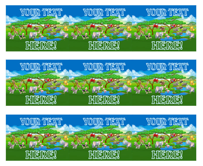 Cute Cartoon Safari Animal - Edible Cake Topper, Cupcake Toppers, Strips