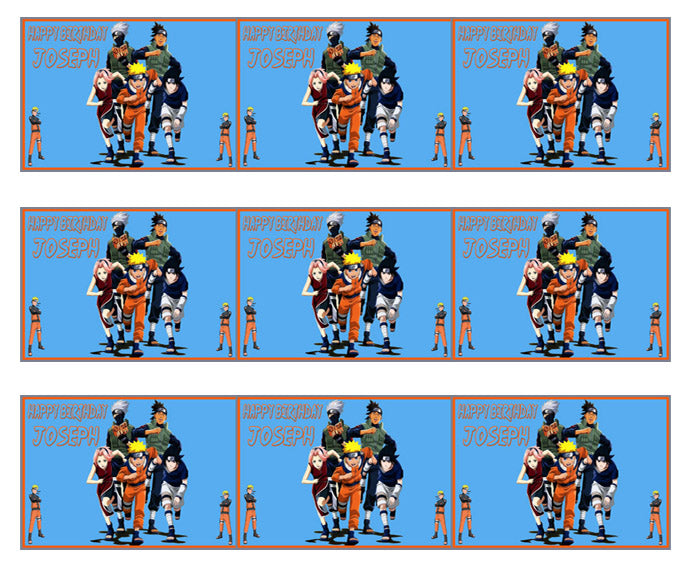 NARUTO (Nr4) - Edible Cake Topper OR Cupcake Topper, Decor