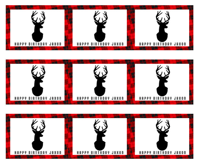 Deer Head - Edible Cake Topper, Cupcake Toppers, Strips