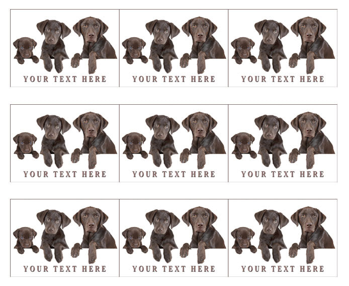 Dog Family - Edible Cake Topper, Cupcake Toppers, Strips