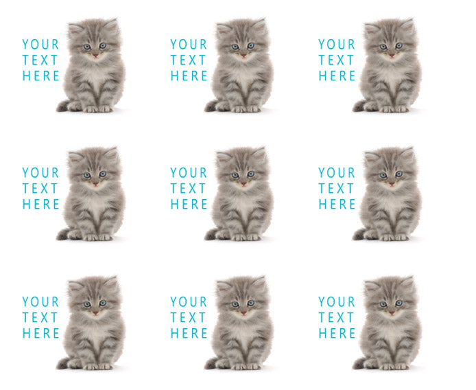 Kitten Cat (Nr2) - Edible Cake Topper OR Cupcake Topper, Decor