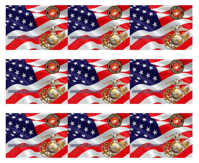 US Marine Corp - Edible Cake Topper OR Cupcake Topper, Decor