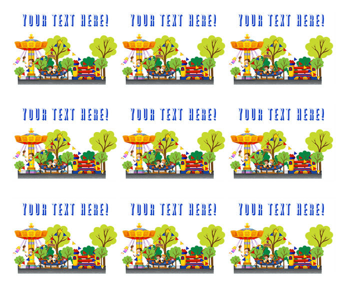 Kids Carnival - Edible Cake Topper, Cupcake Toppers, Strips