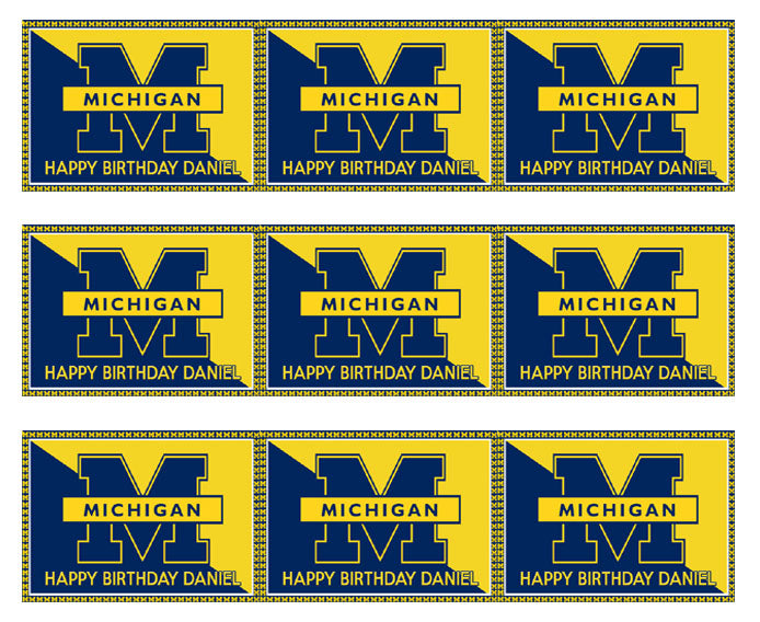 University of Michigan - Edible Cake Topper OR Cupcake Topper, Decor