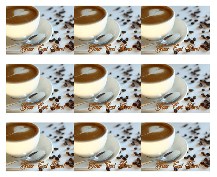 Coffee - Edible Cake Topper, Cupcake Toppers, Strips
