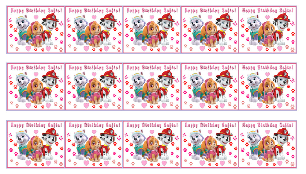 Paw Patrol Girls - Edible Cake Topper OR Cupcake Topper, Decor