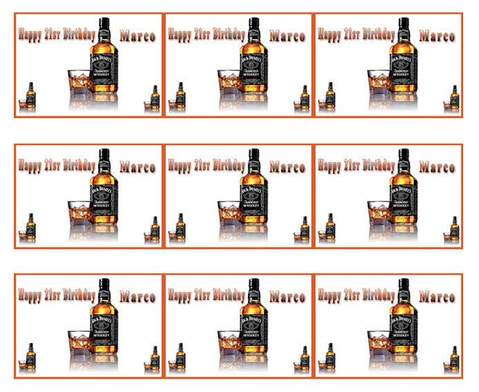 Whiskey Bottle - Edible Cake Topper OR Cupcake Topper, Decor