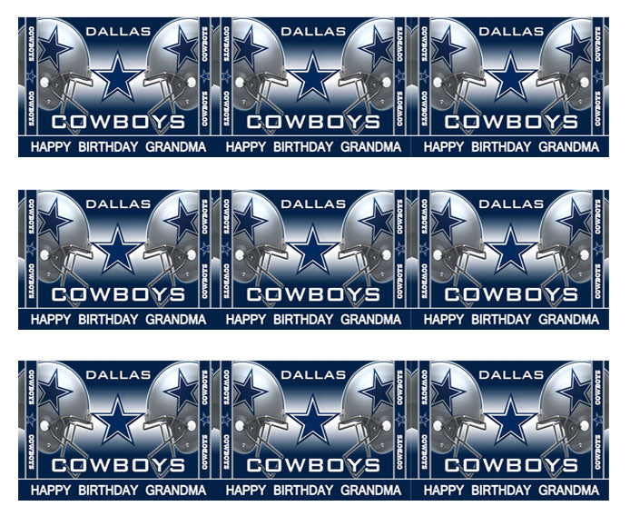 Dallas Cowboys (Nr2) - Edible Cake Topper, Cupcake Toppers, Strips