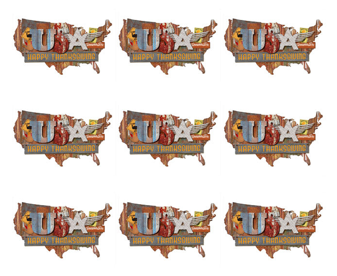 Thanksgiving American Folk - Edible Cake Topper, Cupcake Toppers, Strips
