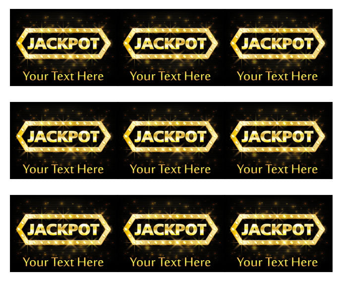 Jackpot gold casino lotto label - Edible Cake Topper, Cupcake Toppers, Strips