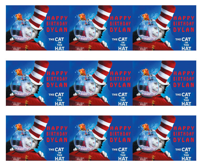 Cat in the Hat - Edible Cake Topper, Cupcake Toppers, Strips