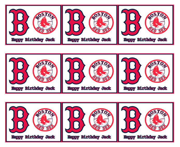 Boston Red Sox - Edible Cake Topper, Cupcake Toppers, Strips