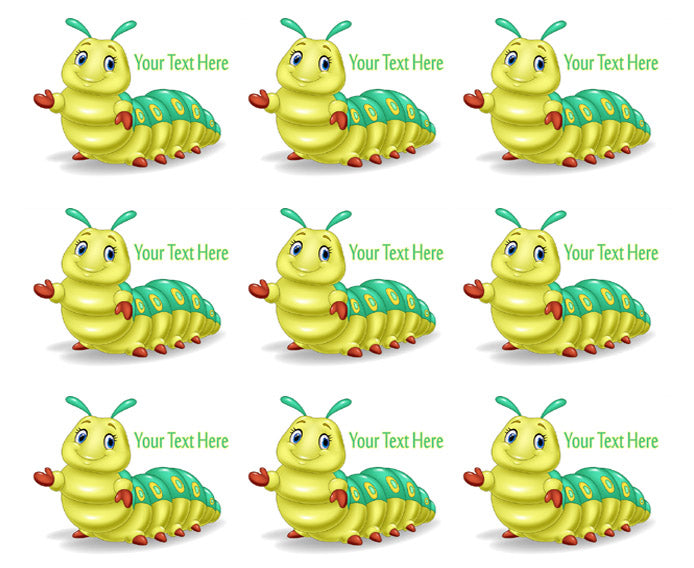 CUTE CATERPILLAR - Edible Cake Topper or Cupcake topper, Decor