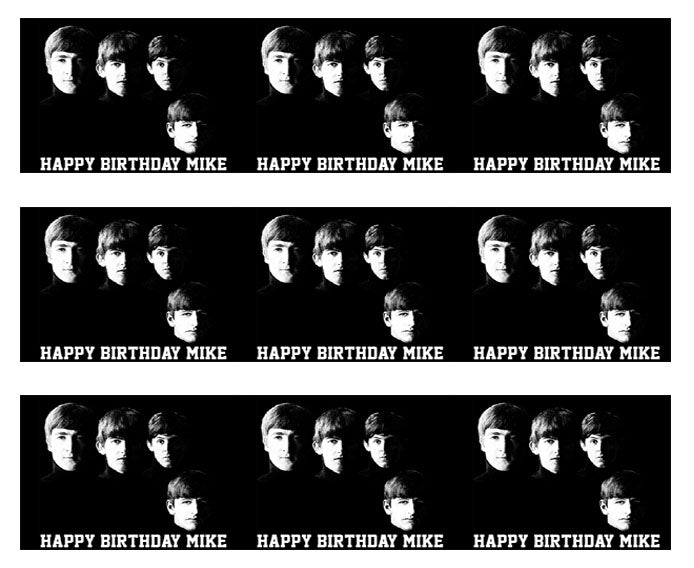 Beatles - Edible Cake Topper, Cupcake Toppers, Strips