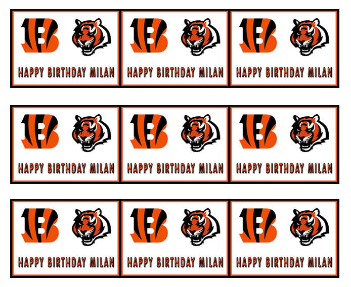 CINCINNATI BENGALS - Edible Cake Topper, Cupcake Toppers, Strips