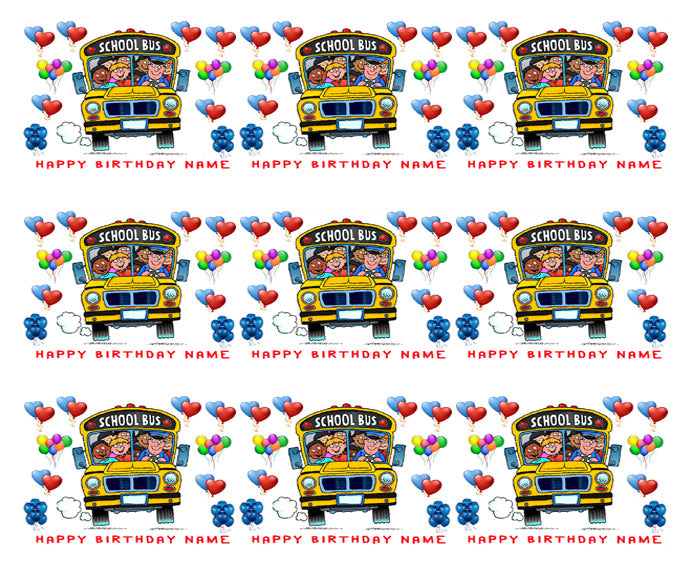 School Bus - Edible Cake Topper OR Cupcake Topper, Decor