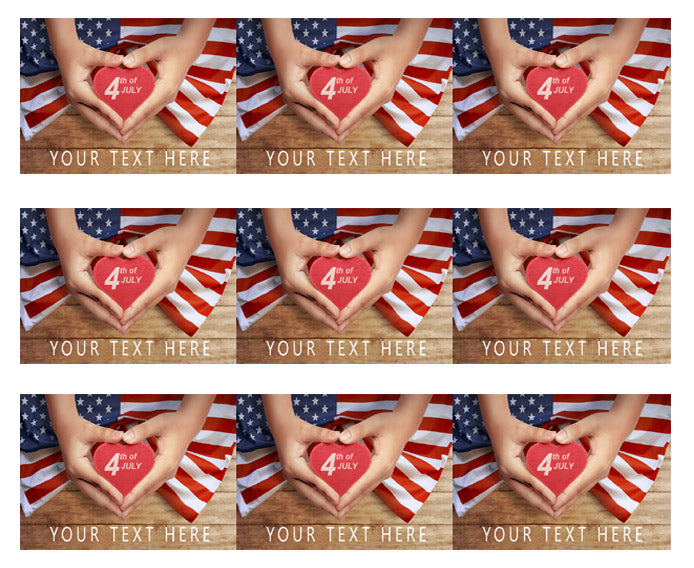 4th of July (Nr5) - Edible Cake Topper, Cupcake Toppers, Strips