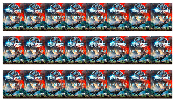 Jurassic World The Fallen Kingdom - Edible Cake Topper, Cupcake Toppers, Strips