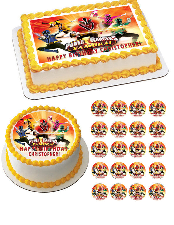 Power Rangers Samurai Edible Birthday Cake Topper OR Cupcake Topper, Decor - Edible Prints On Cake (Edible Cake &Cupcake Topper)