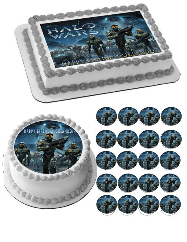HALO WARS 1 Edible Birthday Cake Topper OR Cupcake Topper, Decor - Edible Prints On Cake (Edible Cake &Cupcake Topper)