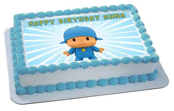 Pocoyo 2 Edible Birthday Cake Topper OR Cupcake Topper, Decor - Edible Prints On Cake (Edible Cake &Cupcake Topper)