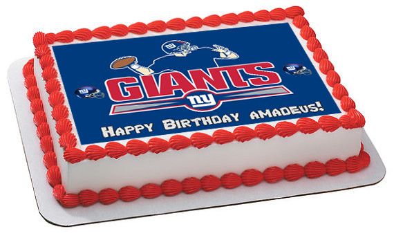 New York Giants Edible Birthday Cake Topper OR Cupcake Topper, Decor - Edible Prints On Cake (Edible Cake &Cupcake Topper)