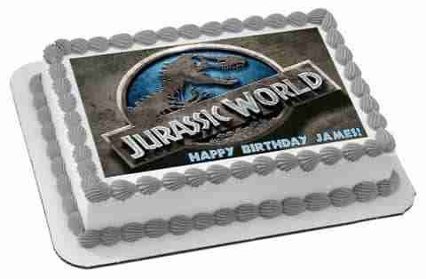 Jurassic World 1 Edible Birthday Cake Topper OR Cupcake Topper, Decor - Edible Prints On Cake (Edible Cake &Cupcake Topper)