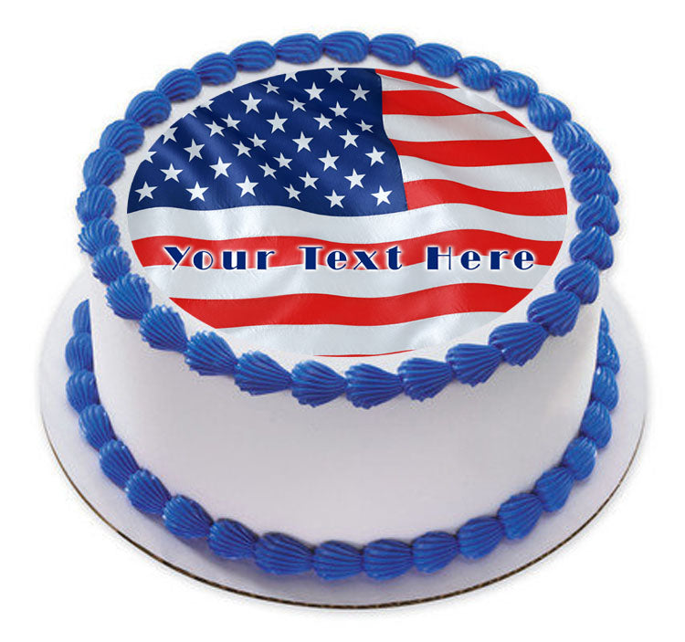 American Flag (Nr1) - Edible Cake Topper, Cupcake Toppers, Strips