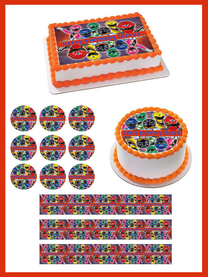 Power Rangers Super Megaforce (Mirror Picture) Edible Birthday Cake Topper OR Cupcake Topper, Decor - Edible Prints On Cake (Edible Cake &Cupcake Topper)