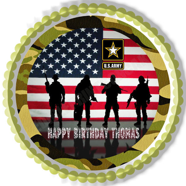 US ARMY - Edible Cake Topper OR Cupcake Topper, Decor