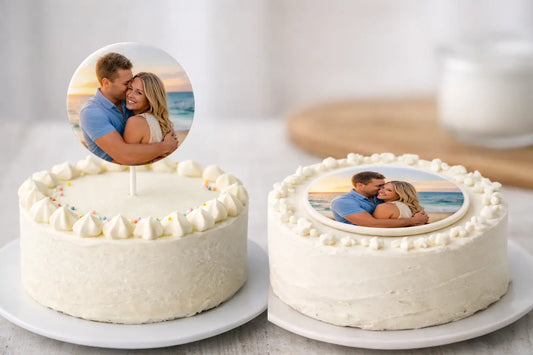 Photo Cake Topper vs Fondant Plaque Compared