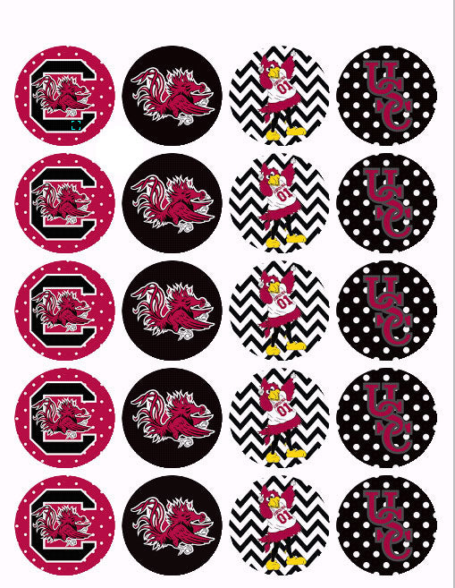 Gamecock USC - Edible Cupcake Topper, Decor