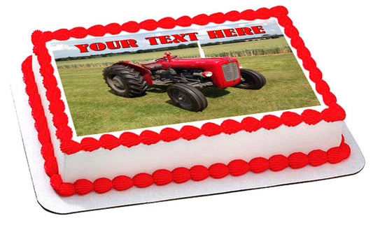 Tractor 1964 Multi Power British Massey Ferguson MF35X - Edible Cake Topper, Cupcake Toppers, Strips