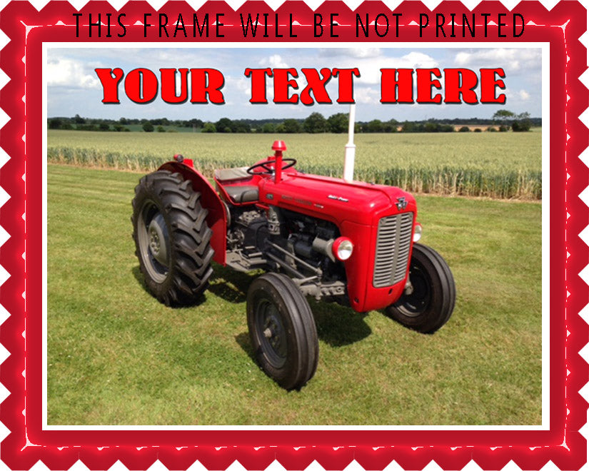 Tractor 1964 Multi Power British Massey Ferguson MF35X - Edible Cake Topper, Cupcake Toppers, Strips