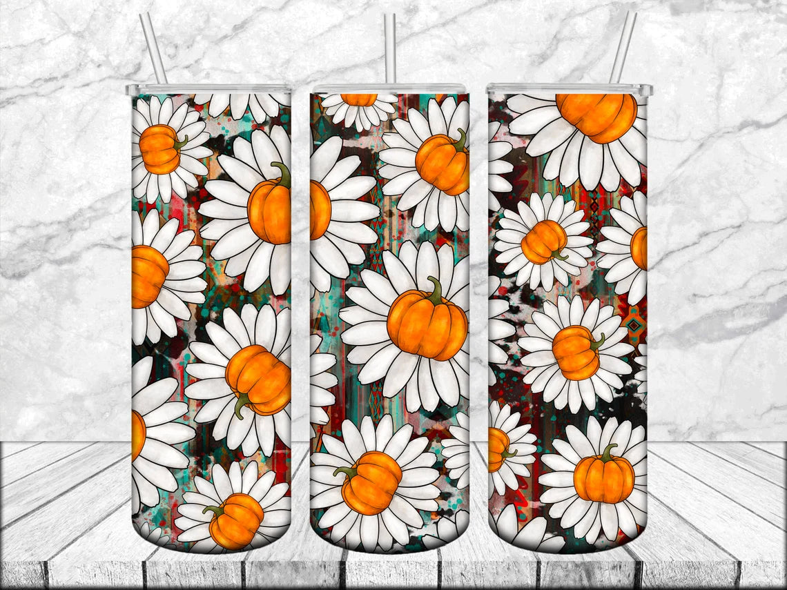 Daisy 20 oz Tumbler, Aztec Tumbler, Western Tumbler, Daisy, Fall Tumbler, Pumpkin Tumbler