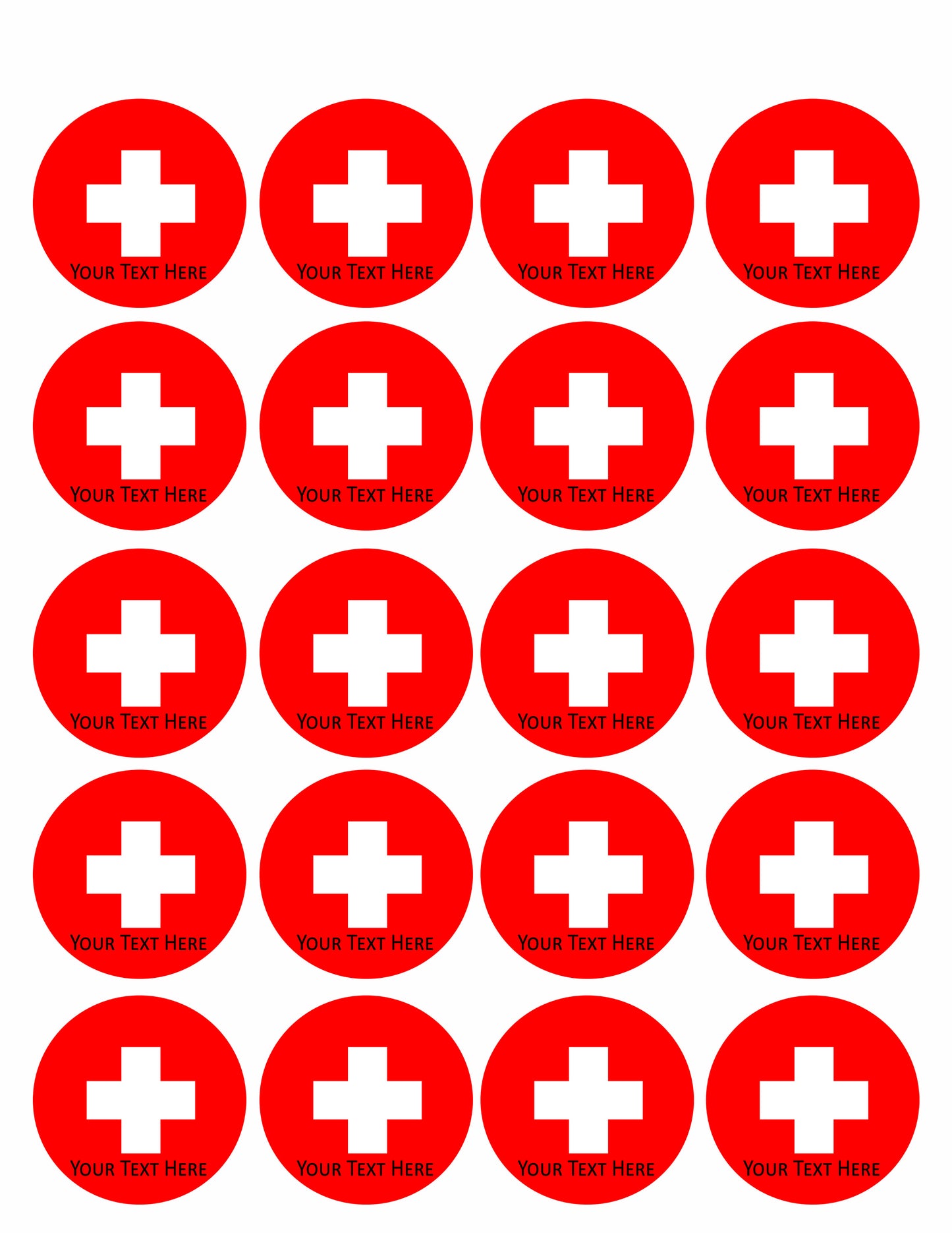 Switzerland flag - Edible Cake Topper, Cupcake Toppers, Strips