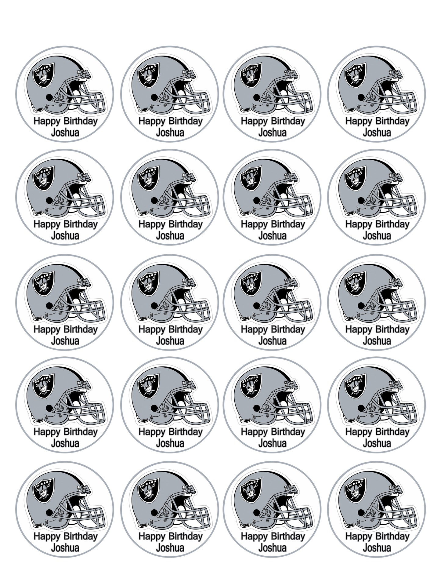 Oakland Raiders - Edible Cake Topper OR Cupcake Topper