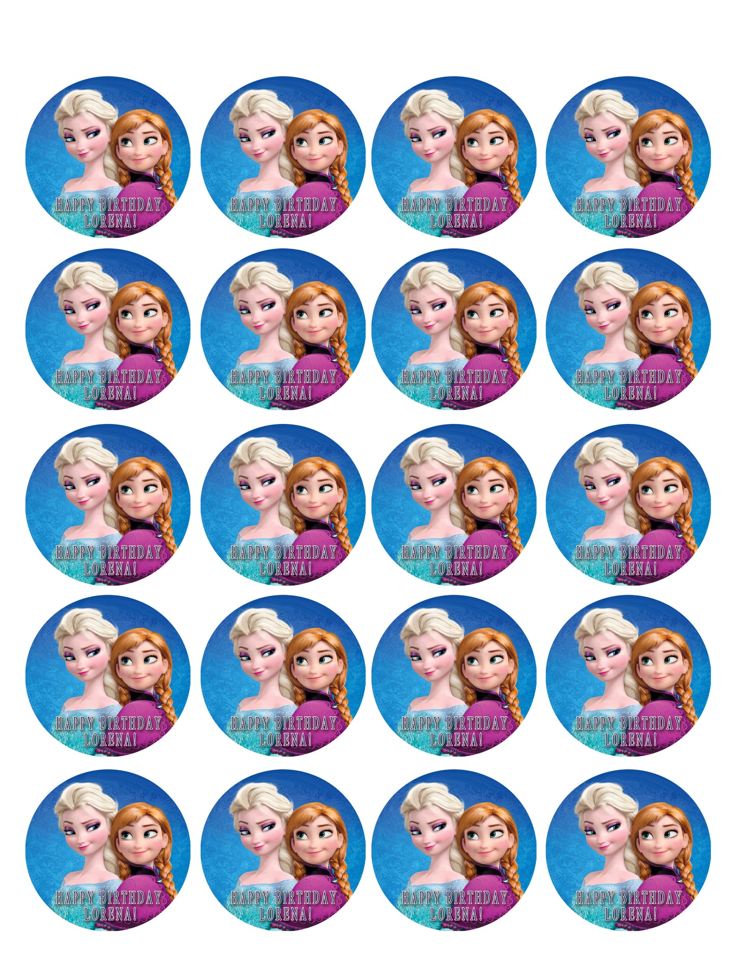 FROZEN Anna and Elsa - Edible Cake Topper OR Cupcake Topper, Decor