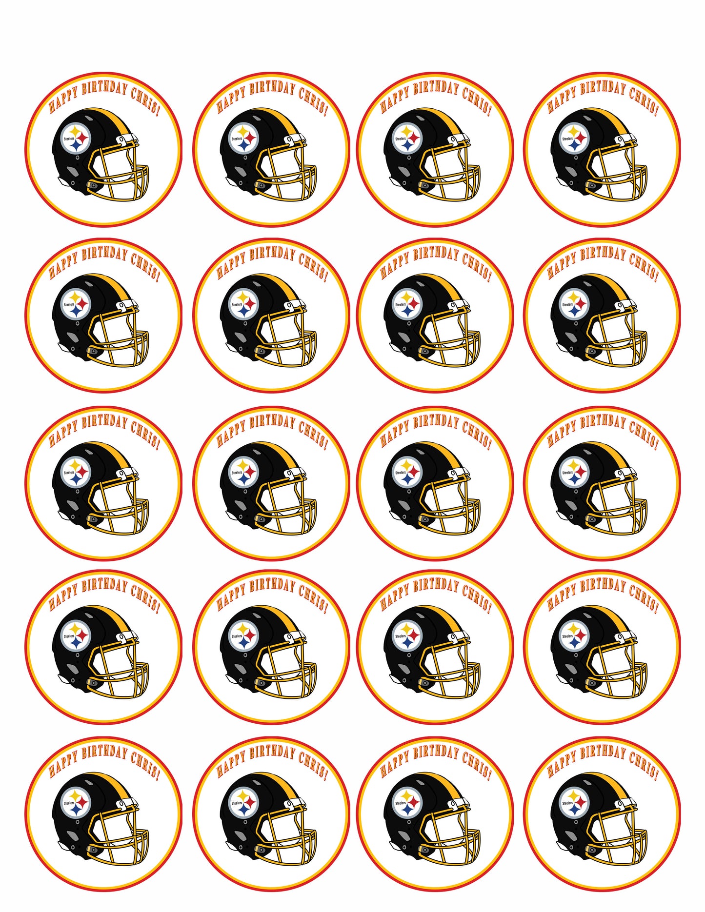 Pittsburgh Steelers - Edible Cake Topper OR Cupcake Topper, Decor