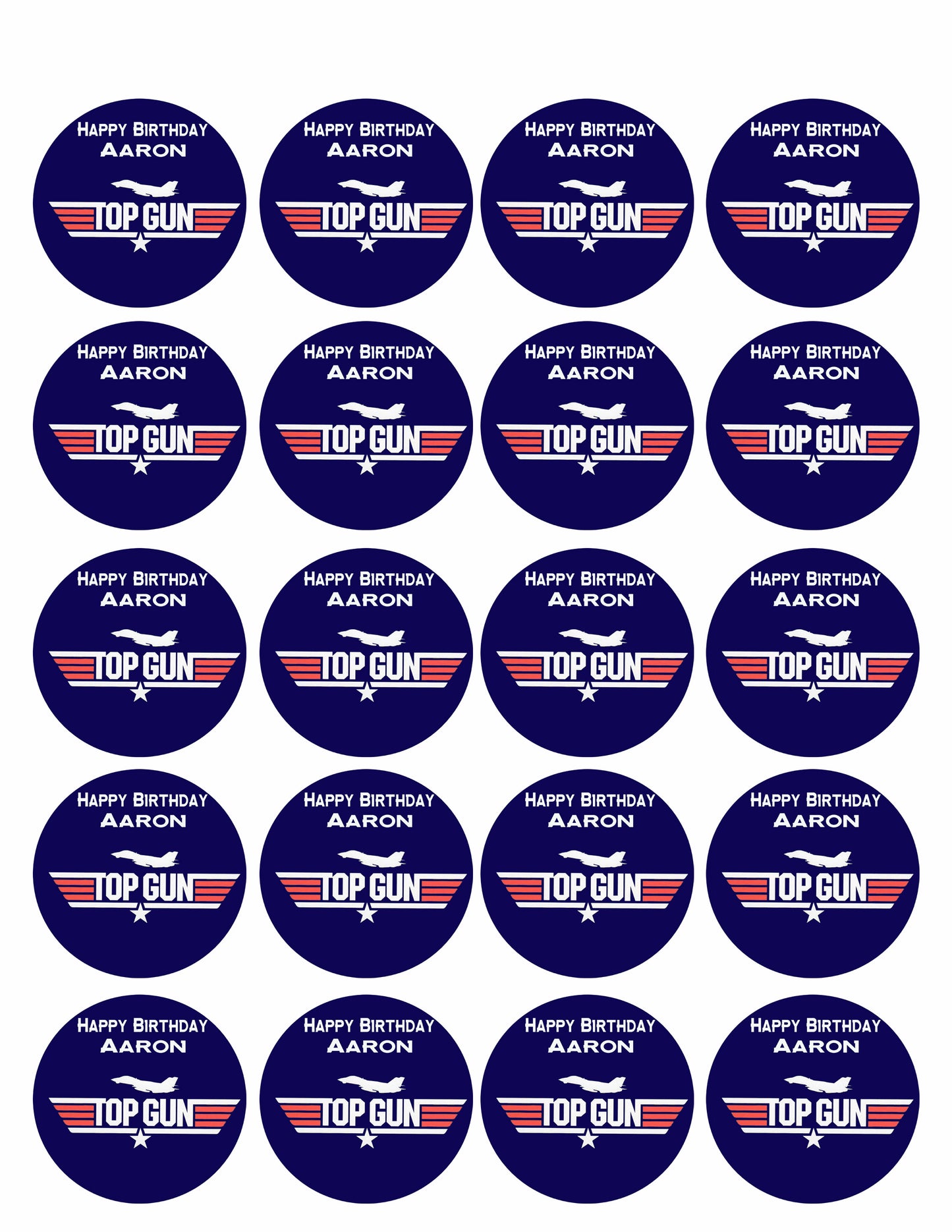 Top Gun - Edible Cake Topper OR Cupcake Topper, Decor