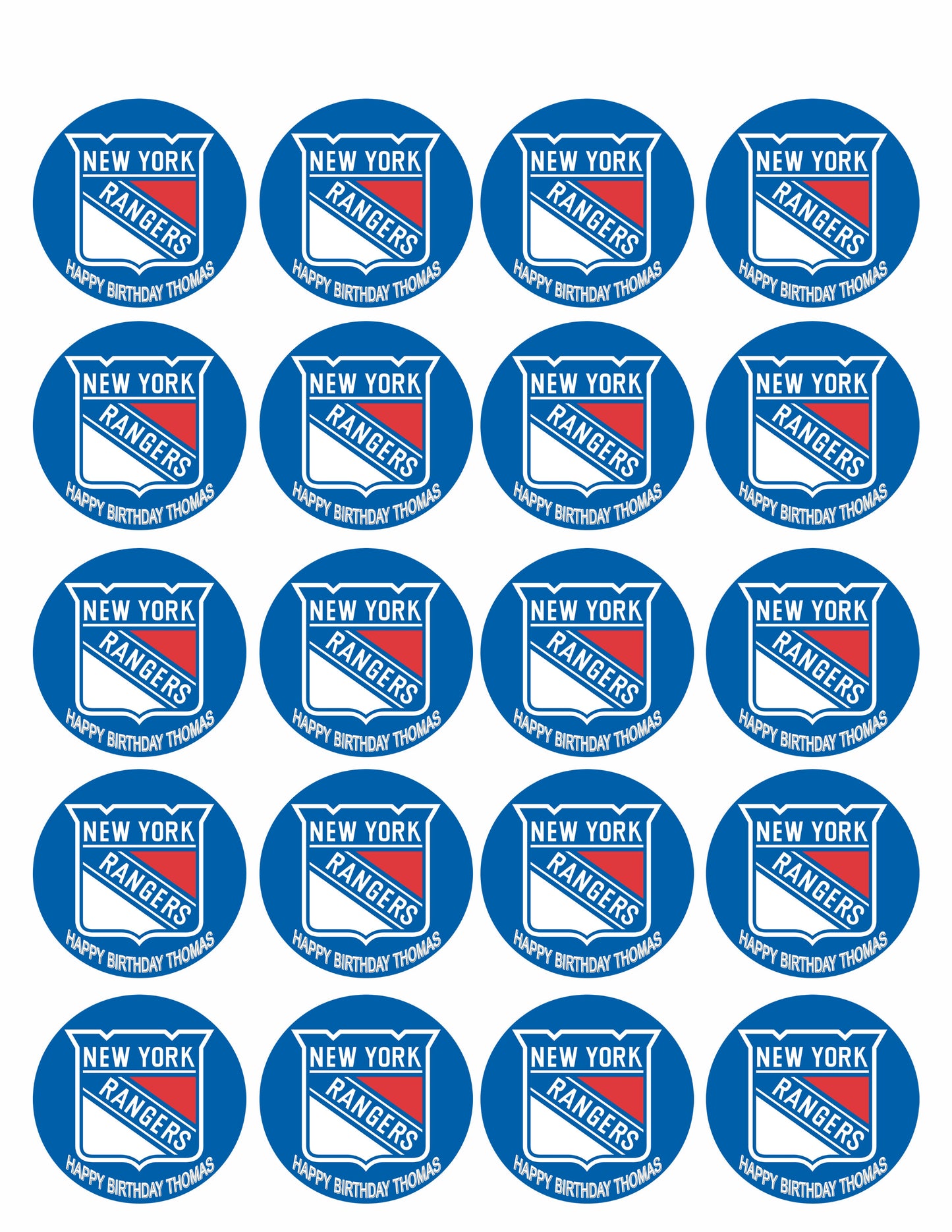 New York Rangers - Edible Cake Topper OR Cupcake Topper, Decor