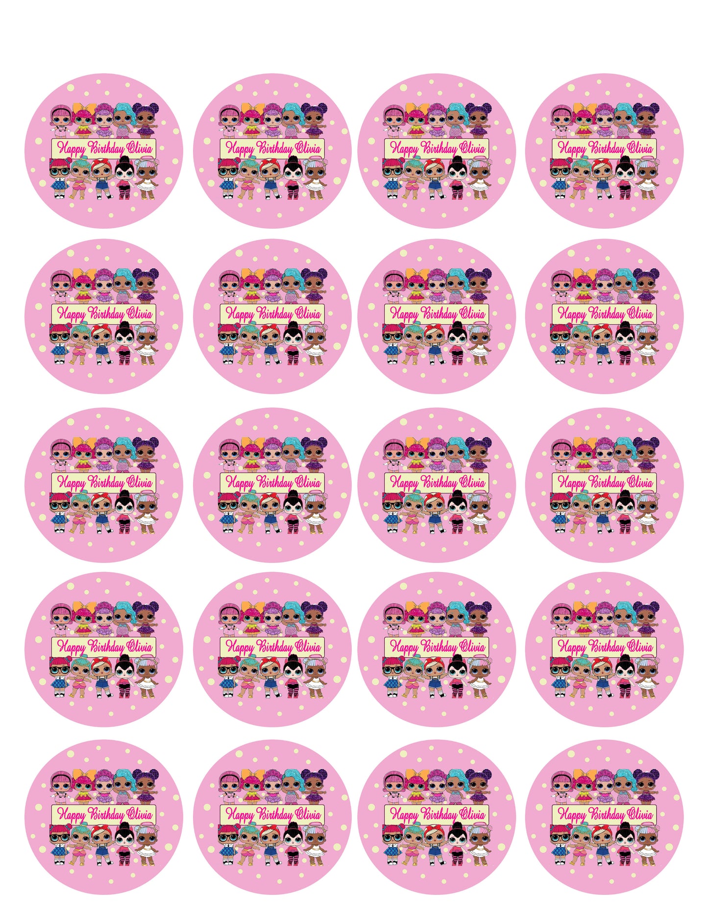Lol Suprise Dolls (Nr2) - Edible Cake Topper, Cupcake Toppers, Strips