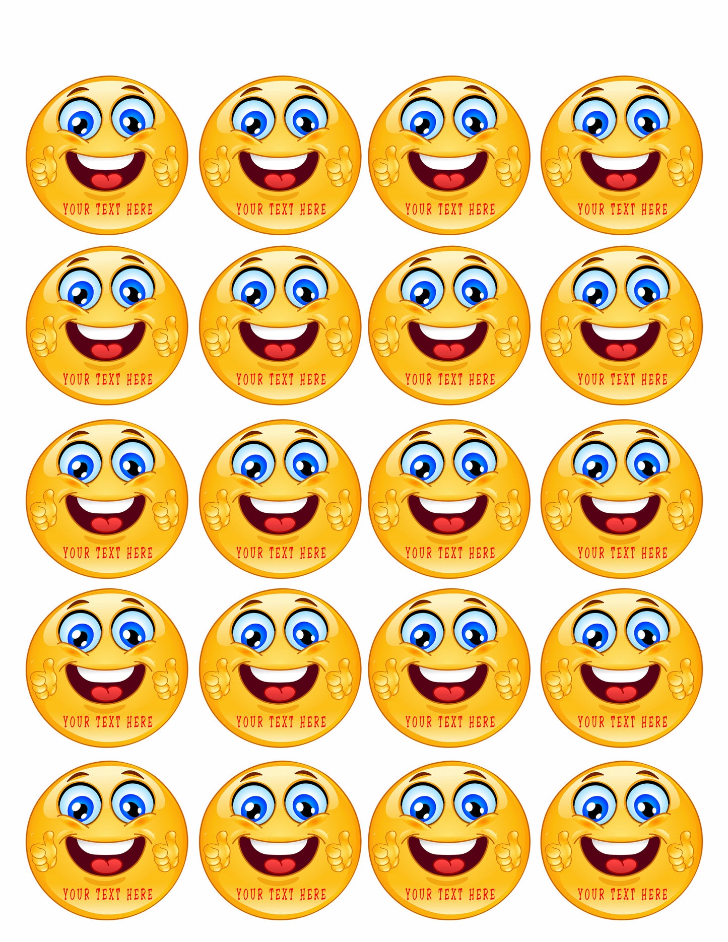 Thumb Up Emoji - Edible Cake Topper, Cupcake Toppers, Strips