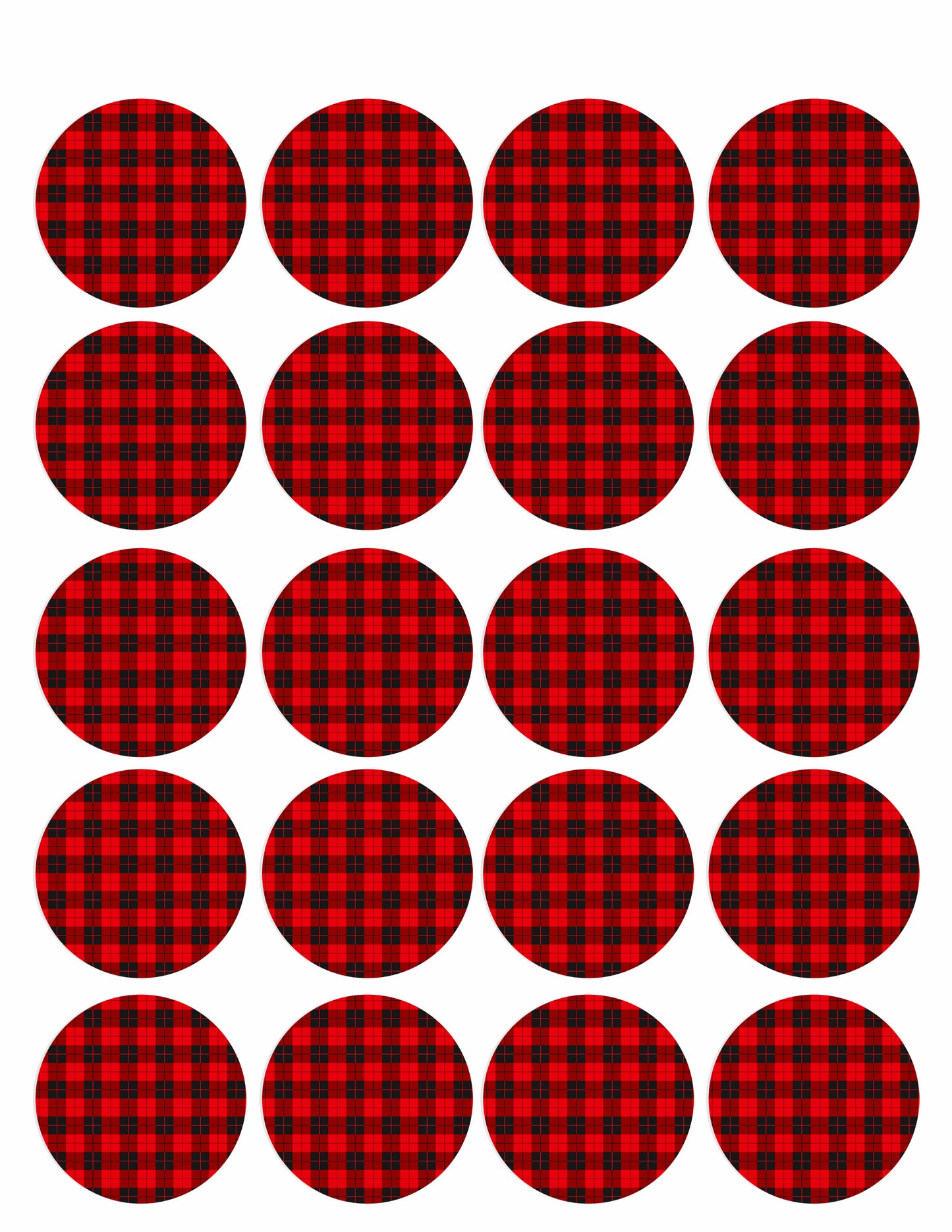 Buffalo Plaid - Edible Cake Topper, Cupcake Toppers, Strips
