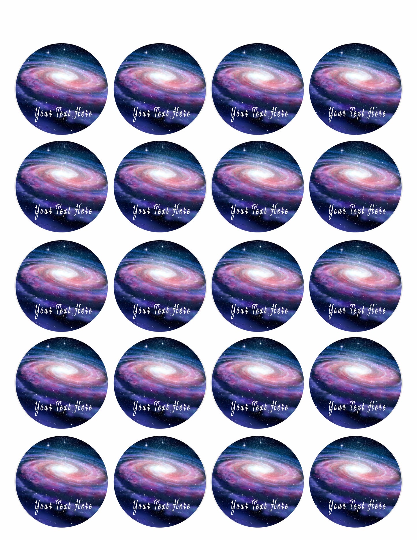 Space - Edible Cake Topper, Cupcake Toppers, Strips
